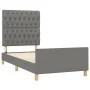 Bed frame with headboard in dark gray fabric 90x200 cm by vidaXL, Beds and slatted bases - Ref: Foro24-3125269, Price: 150,32...
