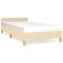 Bed frame with cream fabric headboard 90x190 cm by vidaXL, Beds and slatted bases - Ref: Foro24-347380, Price: 94,55 €, Disco...
