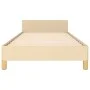 Bed frame with cream fabric headboard 90x190 cm by vidaXL, Beds and slatted bases - Ref: Foro24-347380, Price: 94,55 €, Disco...