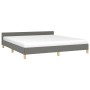 Estructura de cama con cabecero tela gris oscuro 180x200 cm de vidaXL, Camas y somieres - Ref: Foro24-347432, Precio: 130,80 ...