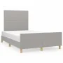 Light gray fabric bed frame with headboard 120x200 cm by vidaXL, Beds and slatted bases - Ref: Foro24-3124879, Price: 166,60 ...