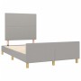 Light gray fabric bed frame with headboard 120x200 cm by vidaXL, Beds and slatted bases - Ref: Foro24-3124879, Price: 168,43 ...