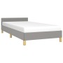 Light gray fabric bed frame with headboard 100x200 cm by vidaXL, Beds and slatted bases - Ref: Foro24-347391, Price: 83,83 €,...