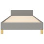Light gray fabric bed frame with headboard 100x200 cm by vidaXL, Beds and slatted bases - Ref: Foro24-347391, Price: 83,83 €,...
