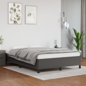 Bettgestell aus grauem Kunstleder, 140 x 190 cm von vidaXL, Betten und Lattenroste - Ref: Foro24-347249, Preis: 120,19 €, Rab...