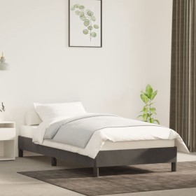 Estructura de cama de terciopelo gris oscuro 90x190 cm