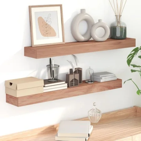 Wandregale 2 Einheiten massives Teakholz 90x15x4 cm von vidaXL, Regale und Regale - Ref: Foro24-340756, Preis: 52,67 €, Rabat...