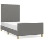 Bed frame with headboard in dark gray fabric 80x200 cm by vidaXL, Beds and slatted bases - Ref: Foro24-3124848, Price: 150,23...