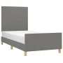 Bed frame with headboard in dark gray fabric 80x200 cm by vidaXL, Beds and slatted bases - Ref: Foro24-3124848, Price: 150,23...