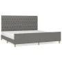 Estructura de cama con cabecero tela gris oscuro 200x200 cm de vidaXL, Camas y somieres - Ref: Foro24-3125325, Precio: 248,36...