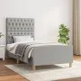 Light gray fabric bed frame with headboard 90x200 cm by vidaXL, Beds and slatted bases - Ref: Foro24-3125268, Price: 133,34 €...