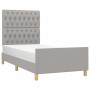 Light gray fabric bed frame with headboard 90x200 cm by vidaXL, Beds and slatted bases - Ref: Foro24-3125268, Price: 149,89 €...