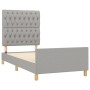Light gray fabric bed frame with headboard 90x200 cm by vidaXL, Beds and slatted bases - Ref: Foro24-3125268, Price: 149,89 €...