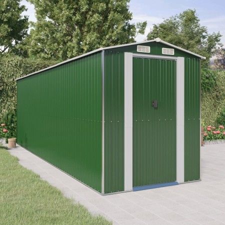 Grüner Gartenschuppen aus verzinktem Stahl, 192 x 606 x 223 cm von vidaXL, Schuppen - Ref: Foro24-3147432, Preis: 851,61 €, R...