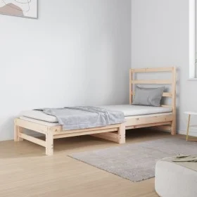 Removable sofa bed solid pine wood 2x(90x190) cm by vidaXL, Beds and slatted bases - Ref: Foro24-3124747, Price: 139,65 €, Di...