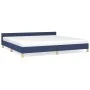 Bed frame with blue fabric headboard 200x200 cm by vidaXL, Beds and slatted bases - Ref: Foro24-347445, Price: 119,33 €, Disc...