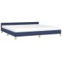 Bed frame with blue fabric headboard 200x200 cm by vidaXL, Beds and slatted bases - Ref: Foro24-347445, Price: 119,33 €, Disc...
