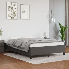 Gray synthetic leather bed frame 140x200 cm by vidaXL, Beds and slatted bases - Ref: Foro24-347255, Price: 111,68 €, Discount: %