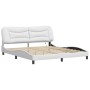 Estructura de cama con LED sin colchón blanco 180x200 cm