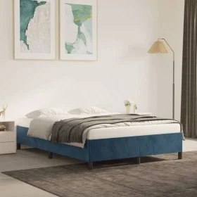 Blauer Samtbettrahmen 140x190 cm von vidaXL, Betten und Lattenroste - Ref: Foro24-347322, Preis: 117,53 €, Rabatt: %