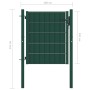 Puerta de valla de PVC y acero verde 100x101 cm