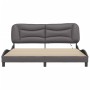 Estructura de cama con luz LED cuero sintético gris 180x200 cm