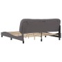 Estructura de cama con luz LED cuero sintético gris 180x200 cm