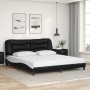 Estructura de cama con LED sin colchón negro blanco 180x200 cm