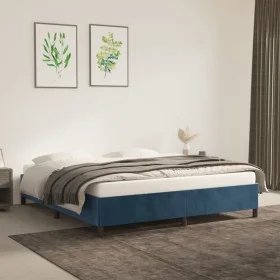Blauer Samtbettrahmen 160x200 cm von vidaXL, Betten und Lattenroste - Ref: Foro24-347334, Preis: 122,44 €, Rabatt: %