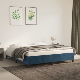 Estructura de cama de terciopelo azul 160x200 cm de vidaXL, Camas y somieres - Ref: Foro24-347334, Precio: 124,36 €, Descuent...