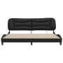 Estructura cama con luces LED cuero sintético negro 200x200 cm