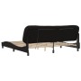 Estructura cama con luces LED cuero sintético negro 200x200 cm