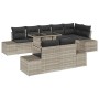 Conjunto de sofá de jardín 9 pcs Gris claro 100 x 55 x 73 cm