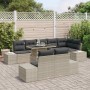 Conjunto de sofá de jardín 9 pcs Gris claro 100 x 55 x 73 cm