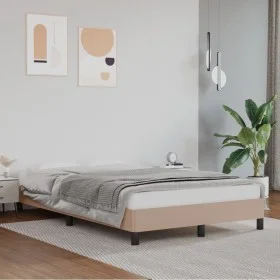 Cappuccino synthetic leather bed frame 120x200 cm by vidaXL, Beds and slatted bases - Ref: Foro24-346897, Price: 117,61 €, Di...