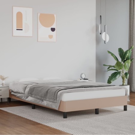Estructura de cama de cuero sintético capuchino 120x200 cm de vidaXL, Camas y somieres - Ref: Foro24-346897, Precio: 117,26 €...