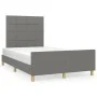 Bed frame with headboard in dark gray fabric 120x200 cm by vidaXL, Beds and slatted bases - Ref: Foro24-3125042, Price: 160,3...