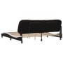 Estructura cama con LED cuero sintético negro blanco 200x200 cm