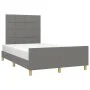 Bed frame with headboard in dark gray fabric 120x200 cm by vidaXL, Beds and slatted bases - Ref: Foro24-3125042, Price: 160,3...