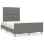 Bed frame with headboard in dark gray fabric 120x200 cm by vidaXL, Beds and slatted bases - Ref: Foro24-3125285, Price: 163,5...