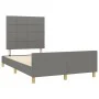 Bed frame with headboard in dark gray fabric 120x200 cm by vidaXL, Beds and slatted bases - Ref: Foro24-3125042, Price: 160,3...
