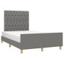 Bed frame with headboard in dark gray fabric 120x200 cm by vidaXL, Beds and slatted bases - Ref: Foro24-3125285, Price: 165,9...