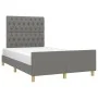 Bed frame with headboard in dark gray fabric 120x200 cm by vidaXL, Beds and slatted bases - Ref: Foro24-3125285, Price: 163,5...