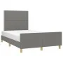 Estructura de cama con cabecero de tela gris oscuro 120x200 cm de vidaXL, Camas y somieres - Ref: Foro24-3124961, Precio: 147...