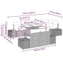 Conjunto de sofá de jardín 9 pcs Gris claro 100 x 55 x 73 cm