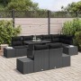 Conjunto de sofá de jardín 9 pcs Negro 100 x 55 x 73 cm