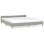 Bed frame with headboard light gray fabric 180x200 cm by vidaXL, Beds and slatted bases - Ref: Foro24-347431, Price: 143,05 €...