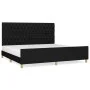 Bed frame with black fabric headboard 200x200 cm by vidaXL, Beds and slatted bases - Ref: Foro24-3125326, Price: 285,09 €, Di...