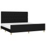 Bed frame with black fabric headboard 200x200 cm by vidaXL, Beds and slatted bases - Ref: Foro24-3125326, Price: 289,57 €, Di...