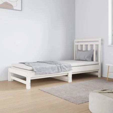 Removable sofa bed solid white pine wood 2x(90x190) cm by vidaXL, Beds and slatted bases - Ref: Foro24-3124758, Price: 172,20...